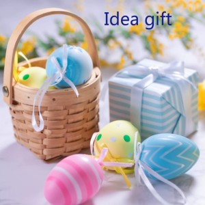 50 Pcs Easter Eggs with 12 Colorful Pens 4 Sheet Easter stickers Hanging Plastic Easter Eggs with Rope Artificial DIY Easter ...