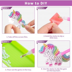 Arts and Crafts 15 PCS Kids Crafts Ages 8-12 Girls Crafts - DIY Kits for Girls DIY Gem Keychains 5D Diamond Painting Kits Art...