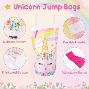 Unicorn Potato Sack Race Bags - Unicorn Outdoor Party Games for Kids Girls 3 Legged Relay Race Bands 30'' x 21'' Jumping Bags...