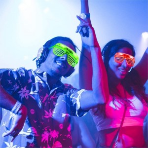 40 Pack LED Party Light Up Glasses 5 Colors Glow in the Dark Shutter Shades Party Favors for Adults Kids Thansgiving Carnival...