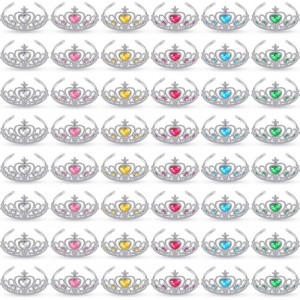 48 Pcs Christmas Gift Tiara Crown Set Princess Crown Dress up Costume Xmas Party Favor Plastic Crown for Girls Women Kids $51...