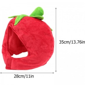 Funny Party Hat Tomato Shaped Costume Plush Novelty Fruits Headgear for Carnival Party Cosplay Hood Hat $44.60 Kids' Party Hats