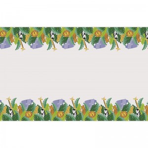 Animal Safari Plastic Tablecover - 1 Pc $12.38 Kids' Party Tablecovers