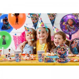 135Pcs Magic Movie Birthday Party Supplies for Kids Princess Theme Decoration Tablewares Set Include Plates Forks Knives Stra...