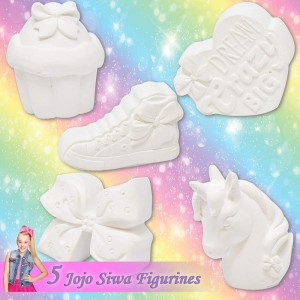 Jojo Siwa Paint Your Own Figurines Decorate Your Own Painting Set Includes 5 Jojo Siwa Figurines 6 Pots of Paint Complete Pla...
