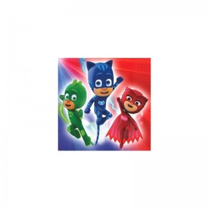PJ Mask Party Essentials Supply Pack For 16 Guests With Party PJ Mask Dinner Plates Napkins Tablecover Cups Game Masks and Ex...