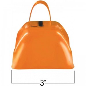 3 Inch Orange Metal Cowbell Noisemakers - Pack of 12 - Loud Metal Cowbell Noise Makers with Handles Great for Football Games ...