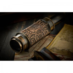 Handcrafted Telescope with Wooden Stand Functional Vintage Brass Nautical Antique Replica Pirate Telescope Spyglass for Kids ...
