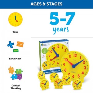 Classroom Clock Kit -25 Pieces Ages 5+ Clock for Kids Learning to Tell Time Clocks for Teaching Time Teacher and Classroom Su...