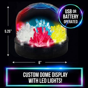 Science Kit For Kids Crystal Growing Kit + Light Up Display Dome for Kids by Creative Kids Make Your Own Grow 4 Large Crystal...