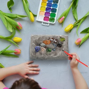 Christmas Gems Dig Kit Gemstone Excavation Kit Mining Toy Excavate 17 Gems and Shells Educational Digging Toy Science Kit wit...