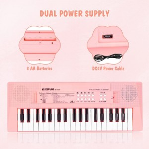 Piano Keyboard with Microphone Portable Music Piano for Girls Electronic Keyboards Toy with 10 Demos/ 5 Drums / 4 Rhythms 37 ...