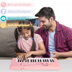 Piano Keyboard with Microphone Portable Music Piano for Girls Electronic Keyboards Toy with 10 Demos/ 5 Drums / 4 Rhythms 37 ...