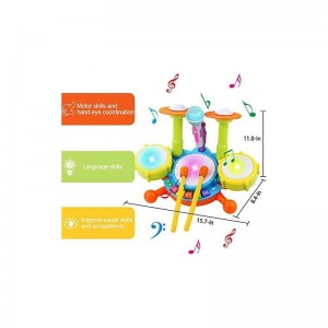 Kids Drum Set Toddler Toys with Adjustable Microphone Musical Instruments Playset Fit for 3+ Years Old Boys and Girls $54.20 ...