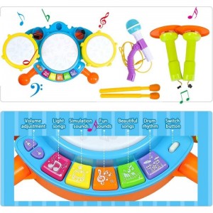 Kids Drum Set Toddler Toys with Adjustable Microphone Musical Instruments Playset Fit for 3+ Years Old Boys and Girls $54.20 ...