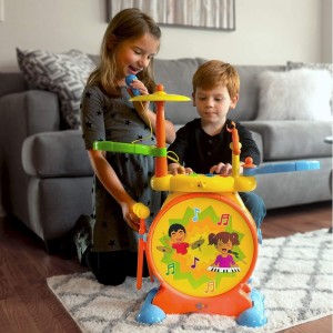 Jamz Girls & Boys Keyboard & Drum Set with Children’s Musical Instruments: Kids Piano Electronic Drum Set Kid Microphone Sing...