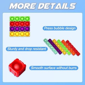 Pop it Bubble Sensory Fidget Toy Spliced Stacking Pop Building Blocks Children and Adults Push Fidget Toys Autism Special Nee...