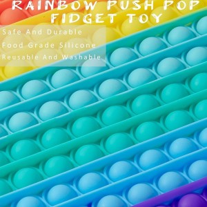 Jumbo Pop It Fidget Game Jumbo Huge Pop Rainbow Push Bubble Stress Relief Sensory Squeeze Stress Reliver Push Pop 400 Bubbles...