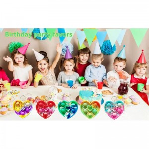 (Valentine Students Gift and Party Favors) 30 Packs Small Rainbow Hearts mini Pop Keychain Sensory Mini Pop Fidget keychains ...