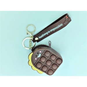 Dinosaur Monster Push Bubble Pop-on-it Key Chain Coin Purse Bag Sensory Pop Fidget Pooper Keychain $16.17 Fidget Toys