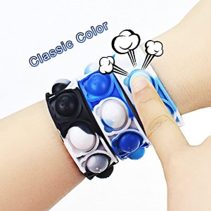 24Pcs Upgrade Pop it Bracelet Bulks Bubbles Set Adjustable Size and Durable Party Favors Tiny Cute Bear Pattern Multicolor St...