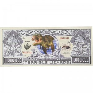 Set of 10 Bills-Dinosaur Million Dollar Bill $14.86 Gags & Practical Joke Toys