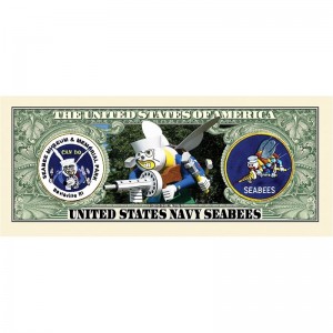 Seabee Million Dollar Bill in Currency Holder - Fun Gift Or Keepsake for Members of The US Navy Construction Battalion $16.20...