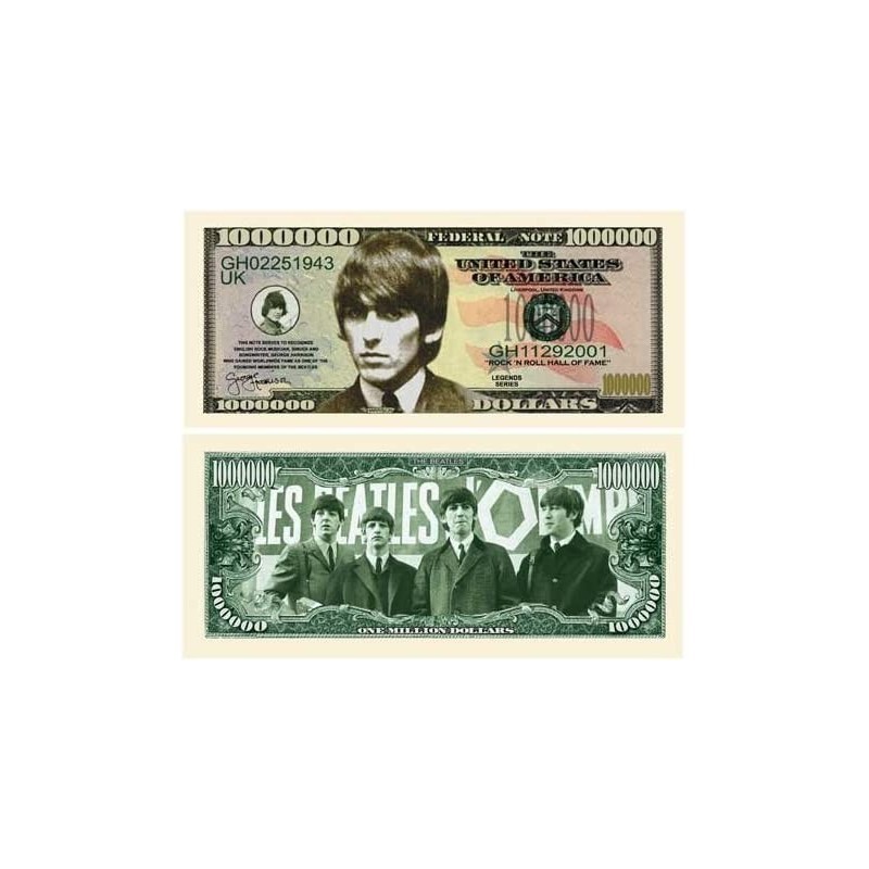 George Harrison Million Dollar Bill in Currency Protector - Best Gift for Beatles Fans $14.21 Gags & Practical Joke Toys George Harrison Million Dollar Bill in Currency Protector - Best Gift for Beatles Fans $14.21 Gags & Practical Joke Toys