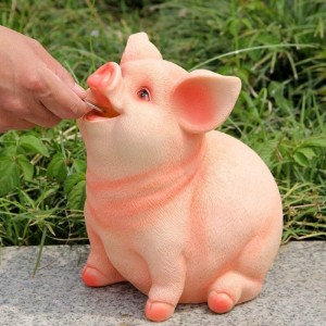 Resin Cute Pig Piggy Bank Coin Bank for Girls Boys Adults (Big) $29.72 Kids' Money Banks