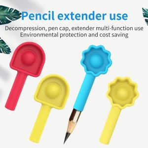 6 Pieces Fidget Toy Push Pops Bubble Sensory Pencil Cap Toys Pops Pencil Lengthener Fidget Pen Caps for Kids Adults to Reliev...