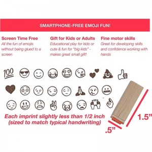 Emoji Stamps - Favorites Wooden Rubber Stamp Set w/ 4-Color Ink Pad | Great Educational Toys Art Set Craft Kit Teacher Gifts ...