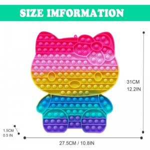 12 in Big Pop Fidget Toy for Girls Cute Sensory Stress Bubble Toy Jumbo Pop Toy for Kids Huge Pop Silicone Stress Toys for Au...