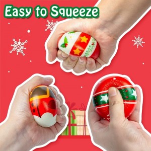 Christmas Stress Ball Toys 20PCS Christmas Squeeze Toys 2.5Inch Bouncy Squeeze Balls for Stress Relief Christmas Party Favors...