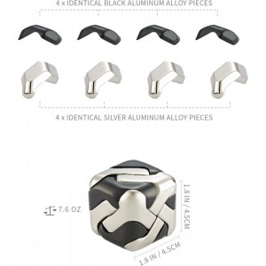 3D Square Black & Silver Three-Dimensional Metal Puzzles Mind Puzzles for Adults Hand Cube Brain Teasers Toy $51.89 3-D Puzzles
