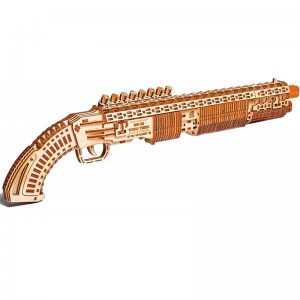 Shotgun 3D Wooden Puzzles for Adults and Kids to Build - Detailed Construction - 23x8″ - Wooden Model Kits for Adults and Tee...