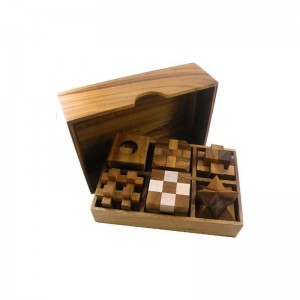 6 Wooden Puzzle Gift Set in A Wood Box - 3D Unique IQ Puzzles $52.30 Brain Teaser Puzzles