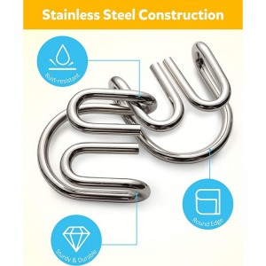 Metal Wire Puzzle Set of 16 with Pouch Brain Teaser IQ Test Disentanglemen Iron Link Unlock Interlock Game Chinese Ring Magic...