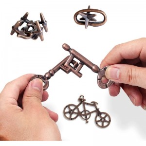 4 Pieces Brain Teaser Puzzles Metal Cast Puzzle Games Toys 3D Highly Difficult Adult Puzzles IQ Educational Box for Teens $42...
