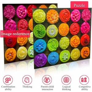 500 Pieces Colorful Cupcake Puzzles for Adults and Family Jigsaw Puzzles for Kids Ages 8-10 10-12 Birthday Gifts for Teens Ev...