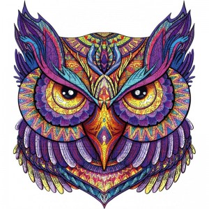 Wooden Puzzles for Adults and Kids - Owl Jigsaw Puzzle 233 Pieces Irregular Unique Magic Puzzles Best Gift for All Ages Famil...