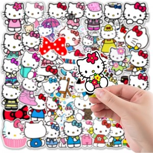 Kawaii Kitty Stickers Cute Cat Stickers for Kids Stickers for Water Bottles 50 PCS Vinyl Kids Stickers Cute Cartoon Stickers ...