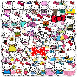Kawaii Kitty Stickers Cute Cat Stickers for Kids Stickers for Water Bottles 50 PCS Vinyl Kids Stickers Cute Cartoon Stickers ...