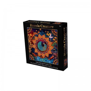 Huaxia Creature Puzzle A Peacock in His Pride Round Large Paper Puzzle 1000 Pieces Jigsaw Puzzle Kids Adult Difficult and Cha...