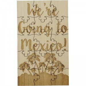 We're Going to Mexico - 15 Piece Basswood Jigsaw Puzzle Surprise Vacation Reveal $25.42 Jigsaw Puzzles