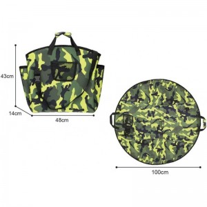 4-in-1 Multifunctional Kids Play Mat 39.4 Inch Round Floor Activity Rug Foldable Waterproof Playmat Large Tote Shoulder Bag B...
