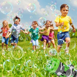 Bubble Machine Automatic Bubble Maker Toy with Fan & Bubble Solution 8 Hole Cool Electric Bubble Toys Summer Outdoor Indoor P...