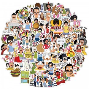 100 PCS Bob's Burgers Stickers for Water Bottles Reusable Kids Stickers Waterproof Vinyl Stickers Stickers for Toddlers Teen ...