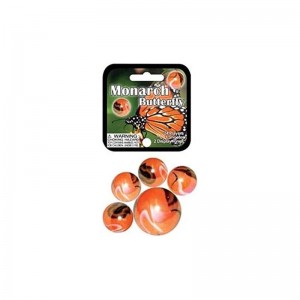Mega Marbles - MONARCH BUTTERFLY MARBLES NET (1 Shooter Marble 24 Player Marbles) $19.74 Dice & Marble Games