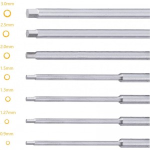 Hex Screwdriver Set 0.9mm 1.27mm 1.3mm 1.5mm 2.0mm 2.5mm 3.0mm 7pcs Hex Head Allen Wrench Tool Set for RC Car RC Drone RC Boa...