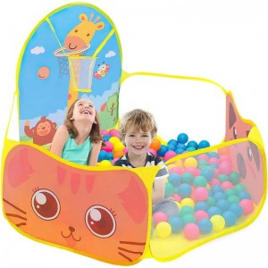 Kid Ball Pit with Basketball Hoop Toddler Ball Pool Baby Crawl Playpen Extra Large Foldable 4 Ft Ball Pits Pool Play Tent for...